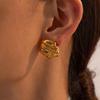 Vintage Stainless Steel Geometric Irregular Undulating Pattern Earrings 18K Gold-Plated Irregular Earrings Exquisite Fashion Jew