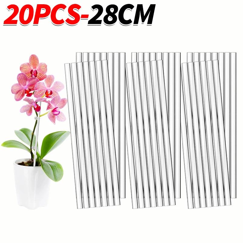 20/1PCS Plant Support Stakes Acrylic Clear Orchid Sticks For Potted Support Tomatoes Flowers Grow Upright Gardening Supplies