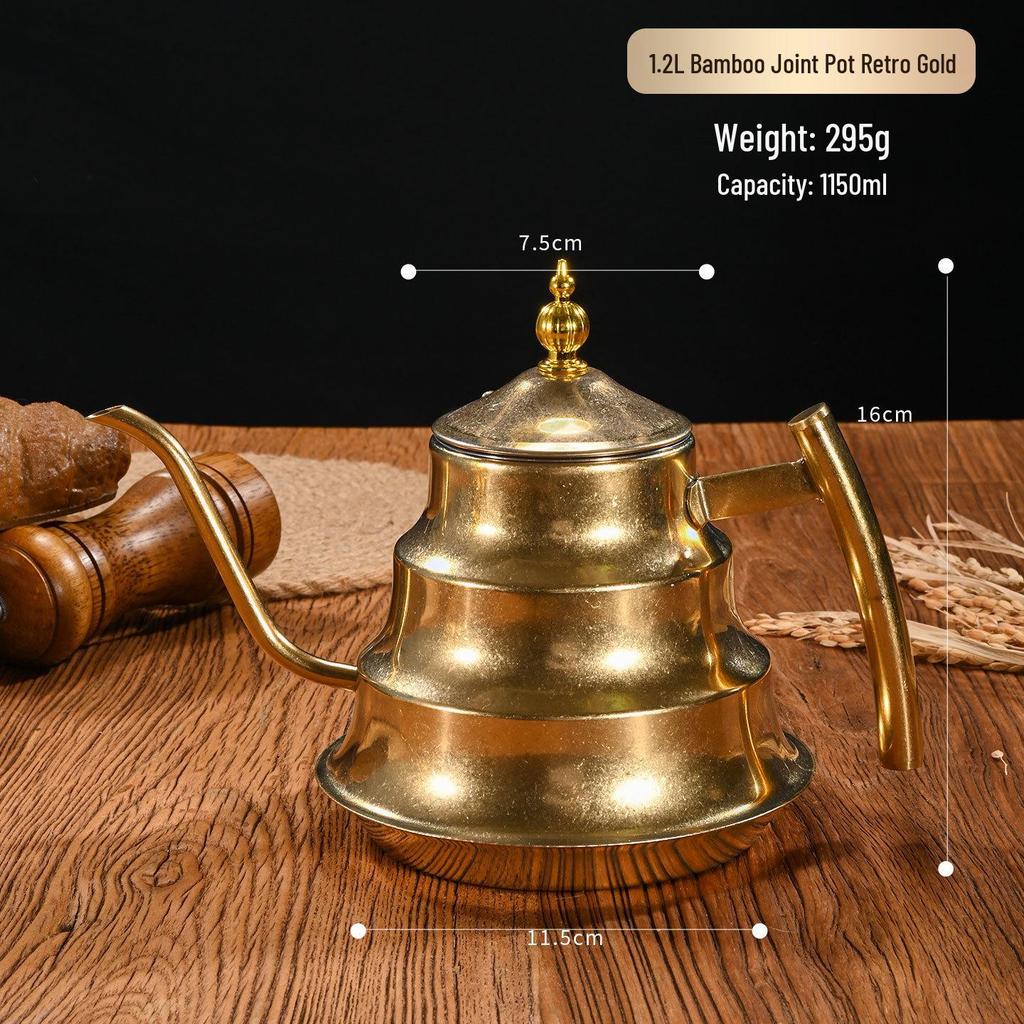 Korean Style Stainless Steel Teapot with Fine Spout and Filter - Large Capacity for Brewing Tea in Restaurants and Hotels
