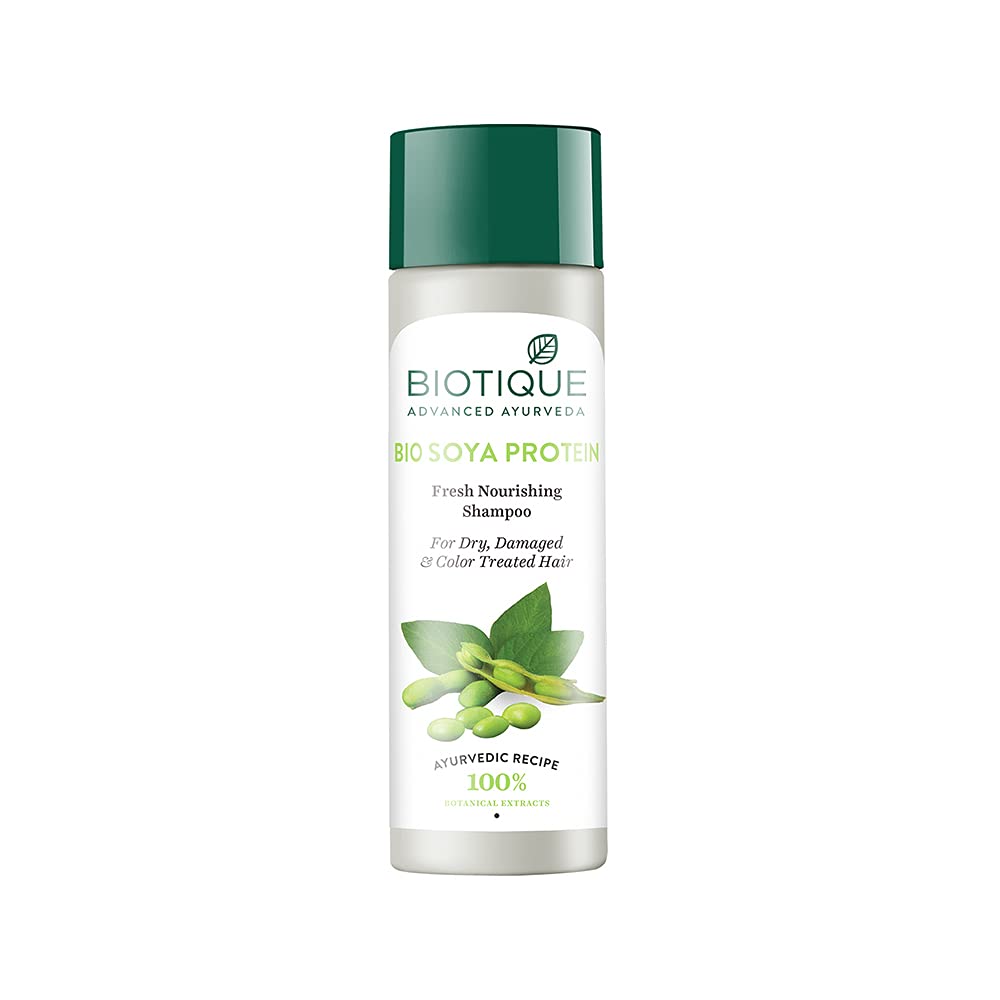 Biotique Sojaprotein Shampoo für trockenes, geschädigtes Haar 120ml pH-Balance Gesunder Glanz Farbschutz Natürliche botanische Extrakte