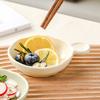 5.9 Inch Ceramic Dish 2pcs Nordic New Household Solid Round Hot Pot Sauce Dishes Cream Wind Underglaze Colour Handle Small Plate