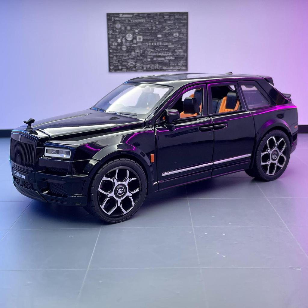 1/20 Rolls Royce SUV Cullinan Legering Lyxig Bilmodell Formgjuten Metallfordon Bilmodell Simulering Ljud och Ljus Leksak för Barn Gåva