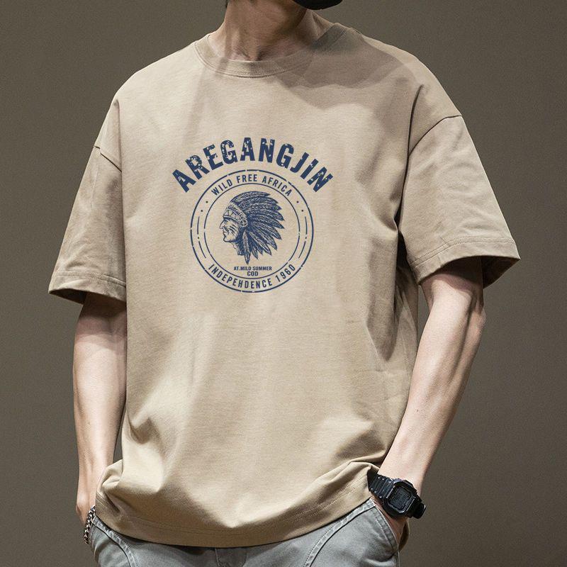 Men's Versatile Loose-Fit Heavyweight Cotton Printed Tee