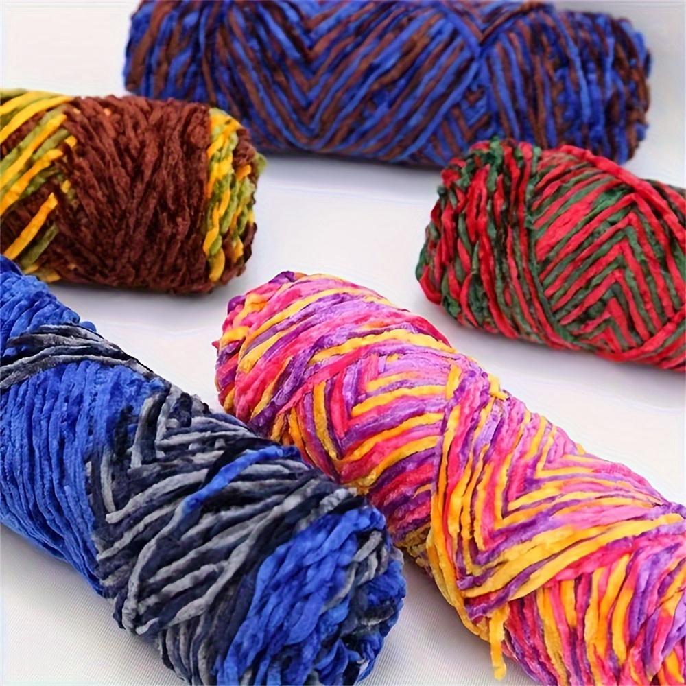 2pcs Three-Strand Glossy Velve Yarn Ultra-Soft Luxurious Ideal for DIY Knitting Crocheting Crafting Scarves Shawls Blankets Colorful Handmade