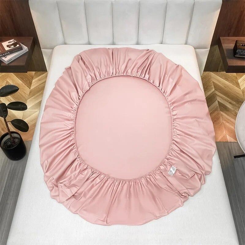 Sábana Bajera Ajustable de Algodón Egipcio con Bandas Elásticas, Fundas de Colchón Ajustables Antideslizantes para Cama Individual, Doble, King, Queen, Sábana Suave