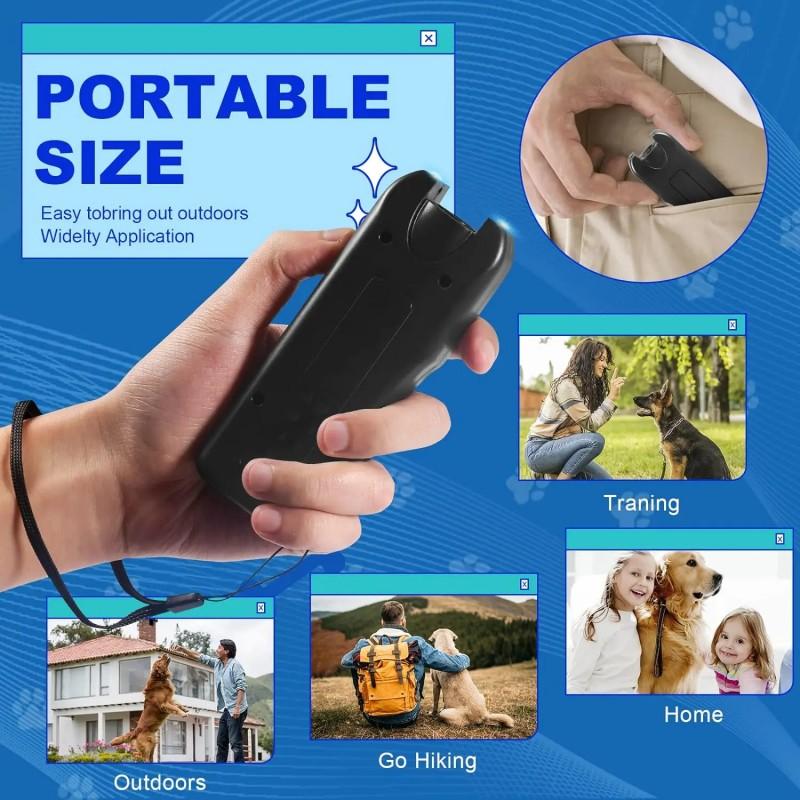 Ultrasonic Anti Barking Device Handheld Bark Control Training Tool with LED Light Dog Barking Deterrent Device for Small Medium Dogs