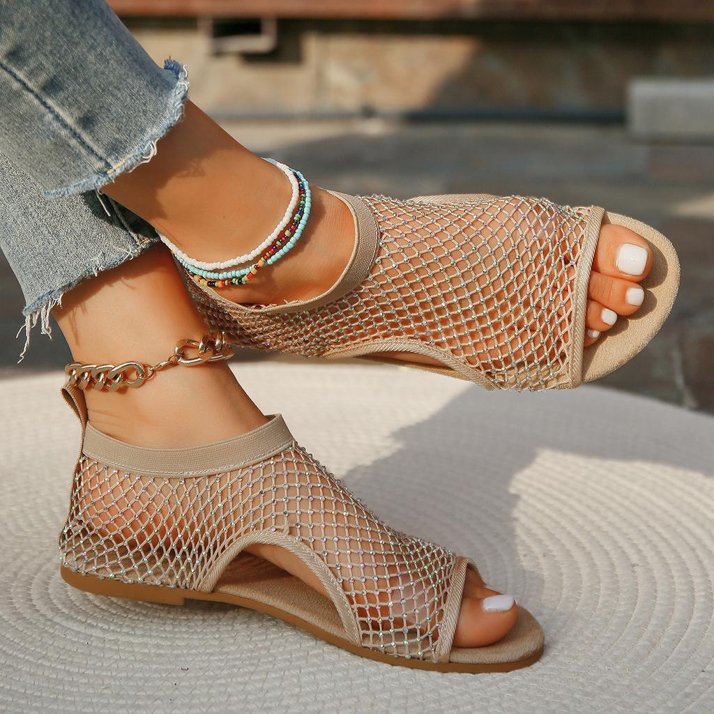 Women Round Head Exposed Toe Summer Sandals Beach Fashion Shoes Running Flats