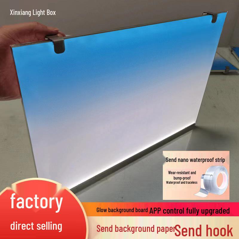 

Светящийся фон для аквариума с экологичным растительным аквариумом и RGB градиентным акриловым декоративным светом 600*400*Customizable RGB Acrylic