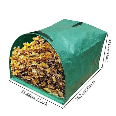 Green Fallen Leaf Bag Thickening Garden Courtyard Flowers Waste Storage Bag Large Capacity Handles Fallen Leaves Garbage Bags
