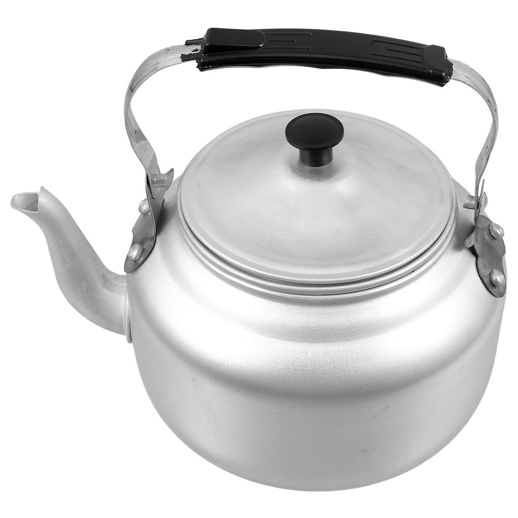 Portable Aluminum Teapot With Handle Lid Small Lightweight Kettle For Camping Coffee Pot Silver Metal Tea Boiling Water Filter