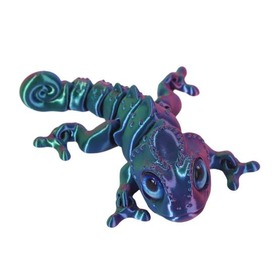 3D Printed Chameleon Articulated Lizard Model with Movable Joints Flexible Chameleon Fidget Toy for Stress Relief Home Office Desk Decoration