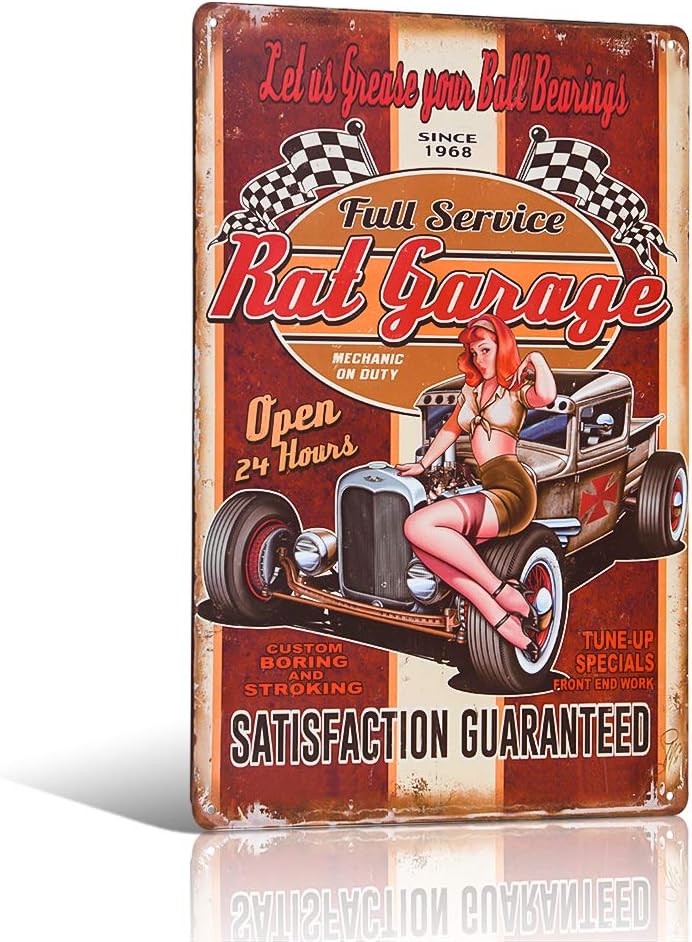 

Full service sign Rat Rod Garage Tin Sign by Leikai TIN Sign aluminum 20x30cm（7.8x11.8inch）