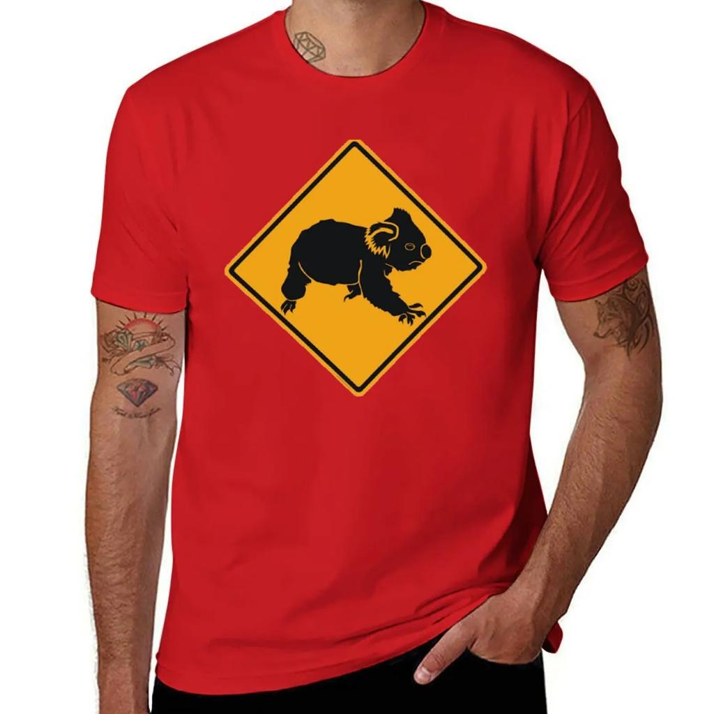 Koala Sign! T-Shirt cotton graphic tees boys animal print mens fashion