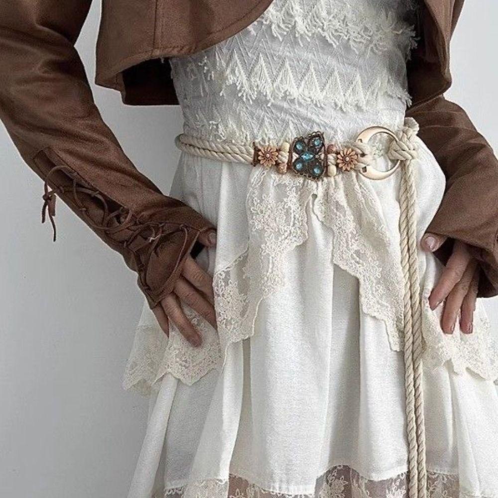 Bohemian Tie Rope Waist Belt Luxury Design Waist Chain Punk Butterfly Waistband  Women's Fashion