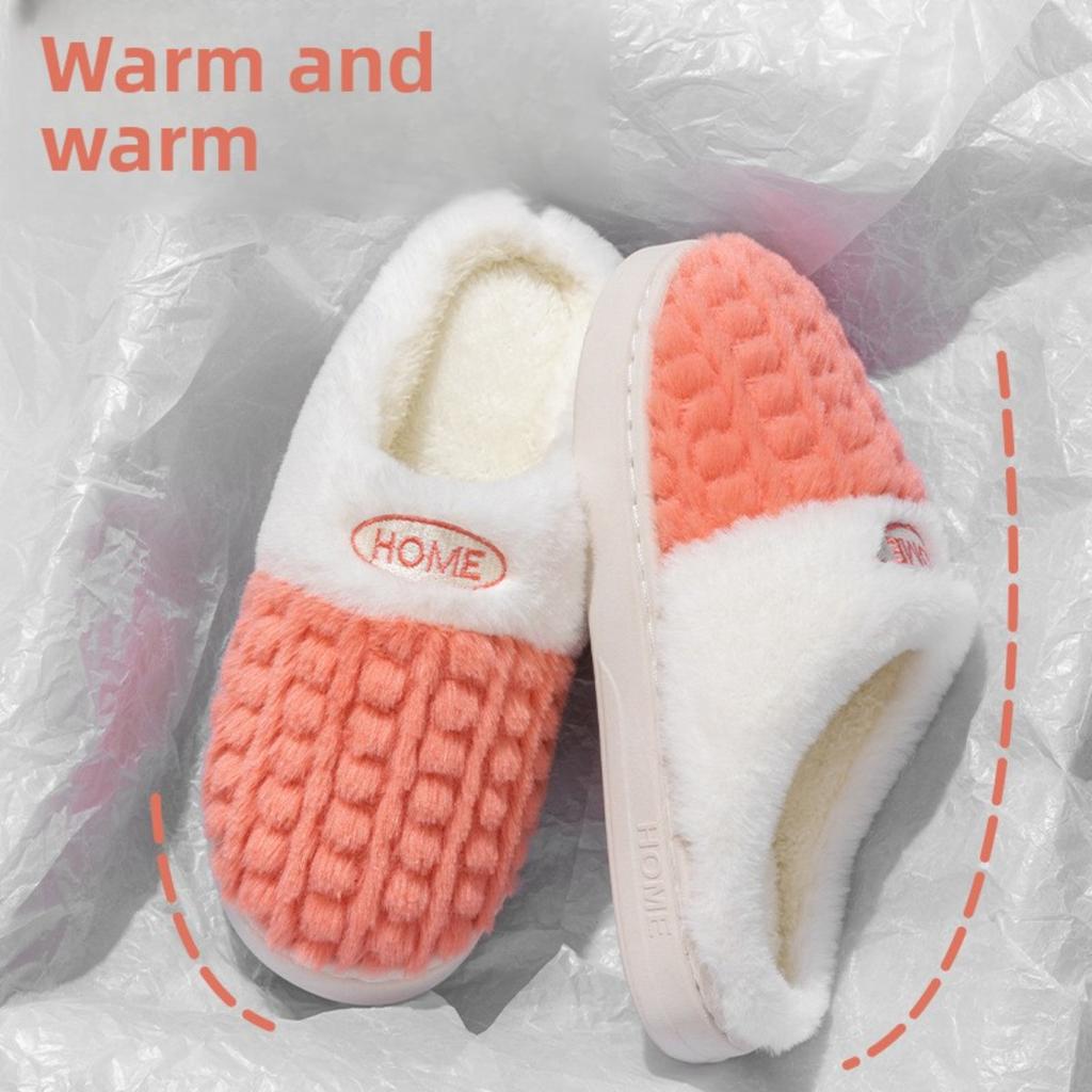 Cotton Slippers for Women in Winter, Anti Slip and Warm for Indoor Use, and Home Fur Slippers for Women