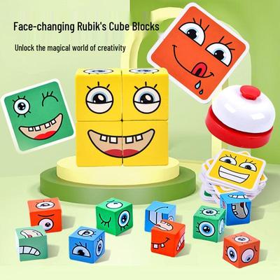 Educational Wooden Face-Changing Magic Cube for Interactive Learning
