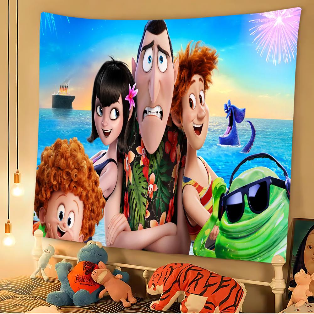 Pânză de fundal reutilizabilă Hotel Transylvania Pânză de fundal cu imprimeu de animale pentru decorarea petrecerii de ziua copiilor
