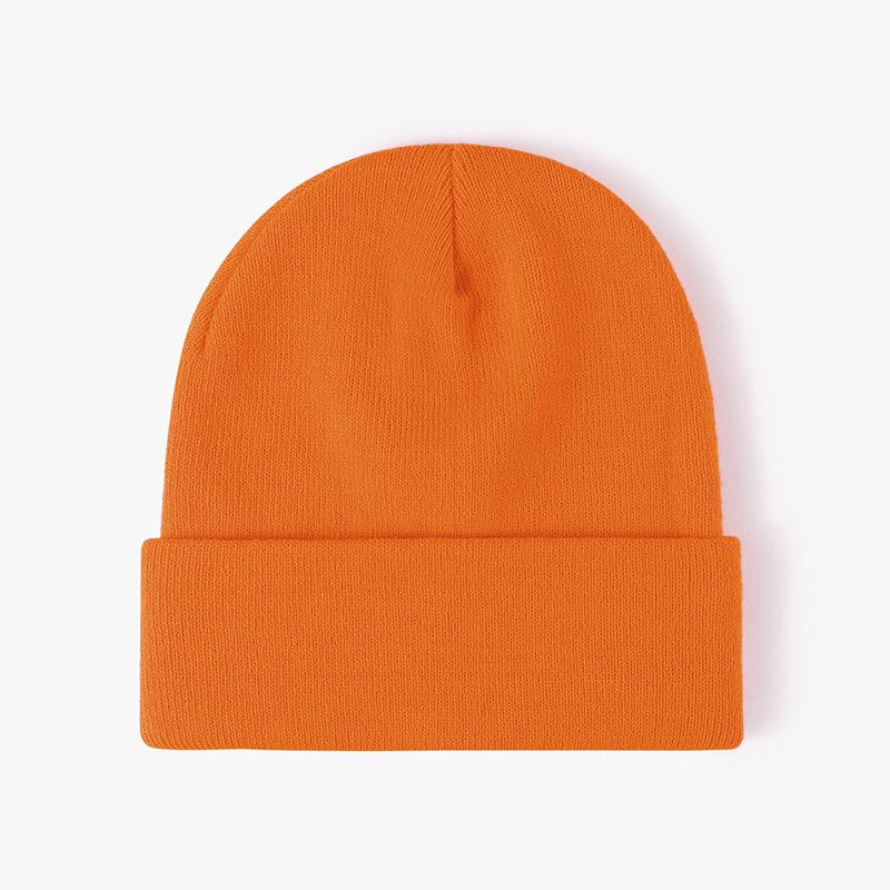 Unisex Winter Warm Ribbed Knitted Hat Acrylic Beanie with Custom Logo Digital Printing Solid Color and Cuffed Design