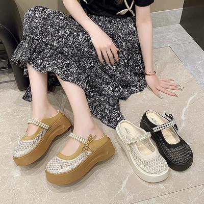 Baotou Slippers Women's Outer Wear 2025 Summer New Thick-bottomed Versatile Breathable Non-slip Casual Fashion One Pedal and Half Drag