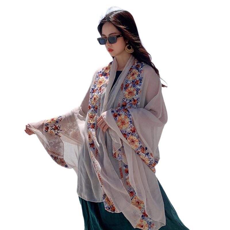 

Ethnic Embroidery Scarfs for Womens Pashmina Shawls and Wraps Ladies Scarf for Winter Warm Floral Shawl Scarf Wrap