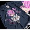Re:ZERO -Starting Life In Another World- Ram "Oni Bloodline" Maid Outfit Print T-Shirt | Unisex Cotton Casual Short Sleeve Anime Streetwear Top