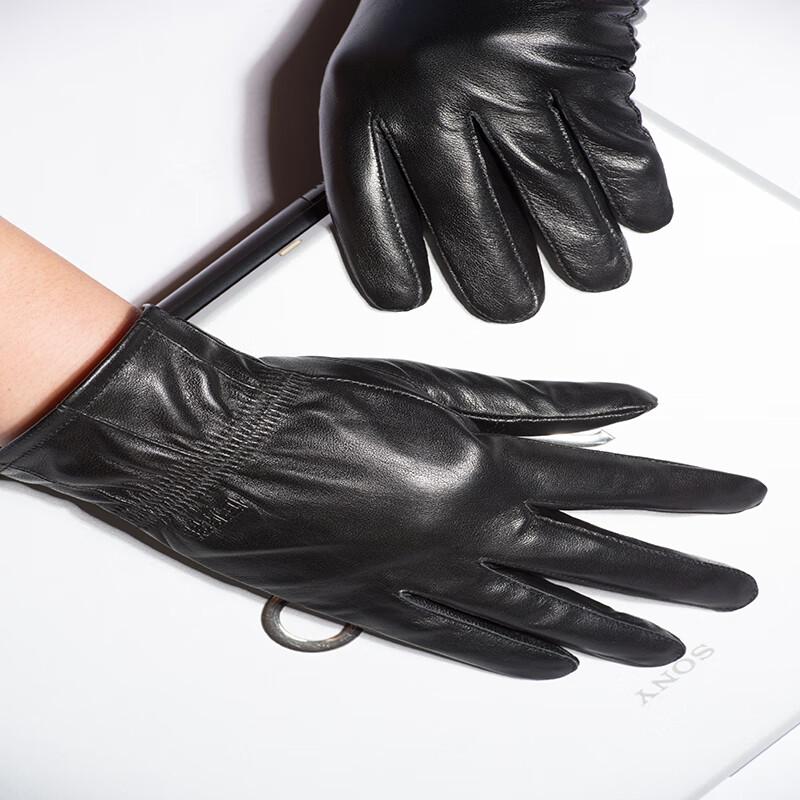 Hengyuanxiang Men's Winter Cycling Sheepskin Gloves