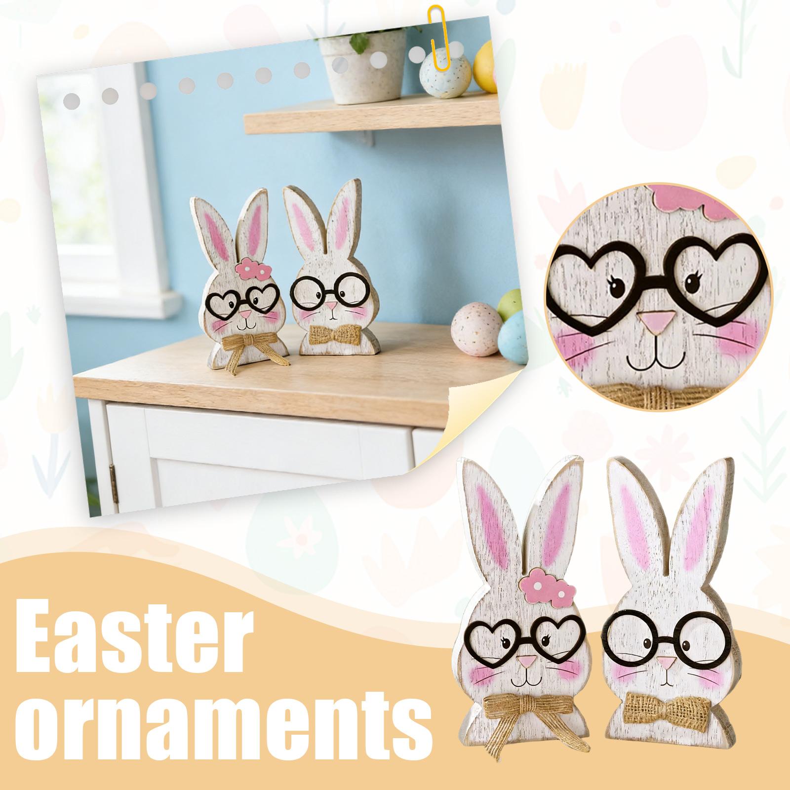 

Wooden Cute Bunny Ornaments, Holiday Decoration Ornaments One Size