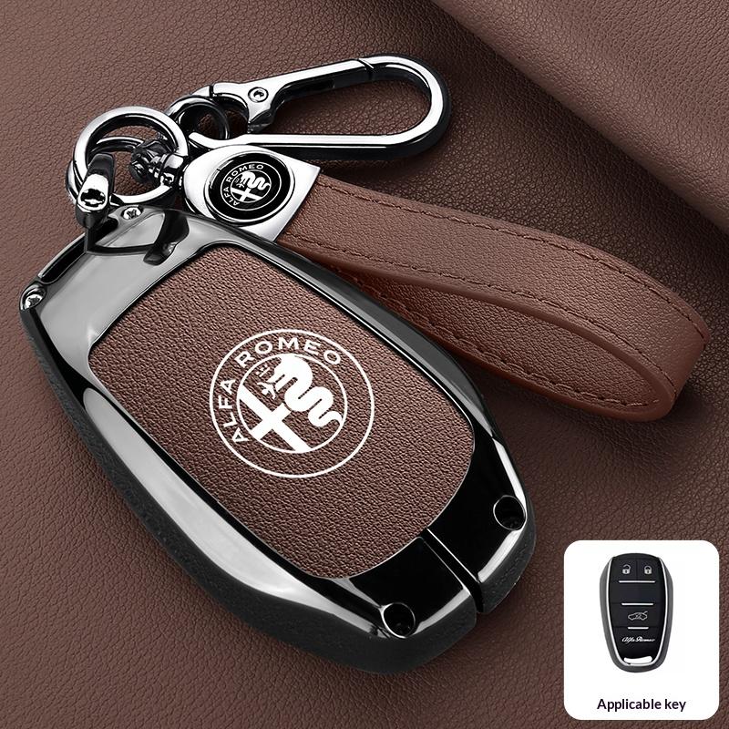 Car Key Bag Keychain Car Remote For Alfa Romeo Giulia 2015 +Stelvio 2016+ Spider Etcetera Key Case Cover Shell Protector KeylessSA0