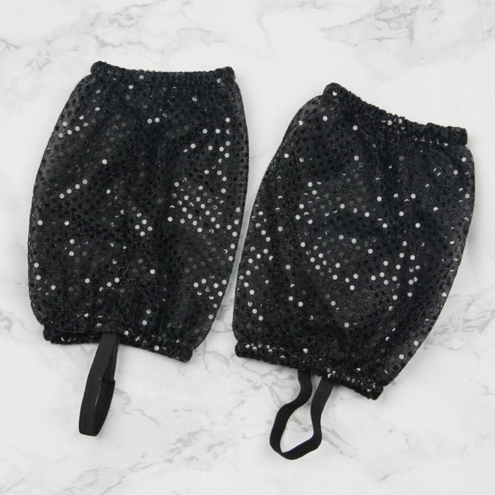 Silver Black Sequins Leg Warmers Sequined Stage Costume Shiny Leg Sleeves Jazz Dance