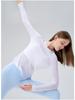 Bamboo Slub Loose Long Sleeve Yoga Top - Breathable, Hollow-Out Back, Slimming Cover-Up for Women