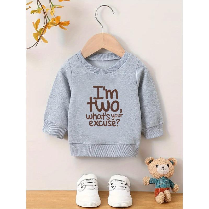 Kids Sweatshirt Sweet Cartoon Print Pattern, Comfortable and Simple Baby Round-neck Sweatshirt for Baby