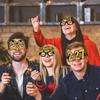 8 Pcs 2027 Happy New Year Party Paper Glasses Black Gold Birthday Party Decoration Photo Prop