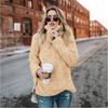 Premium Womens Fleece Fur Hoodie Winter Woolen Thermal Ladies Zip Sweater Blouse