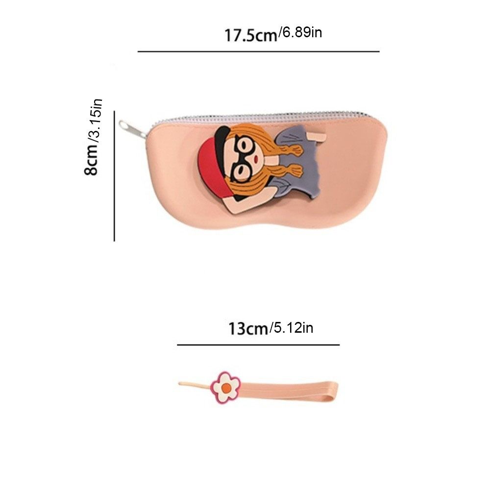 Multifunctional Silicone Eyeglasses Case Dustproof With Hanging Rope Small Items Bag Cartoon Coin Purse Sunglasses Pouch Outdoor