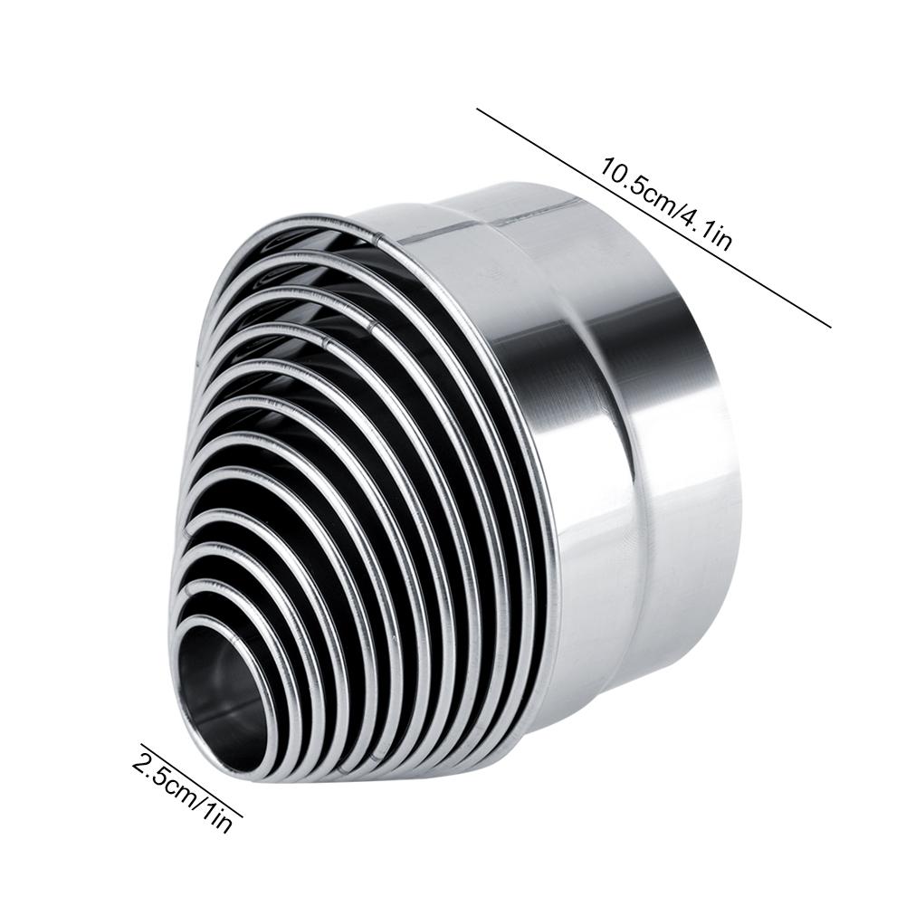 12 Stück Runde Ausstecher aus Edelstahl Backteig für Gebäck Mousse-Kuchen Pizza mit Premium Rostfreiem Zylindrischem Design