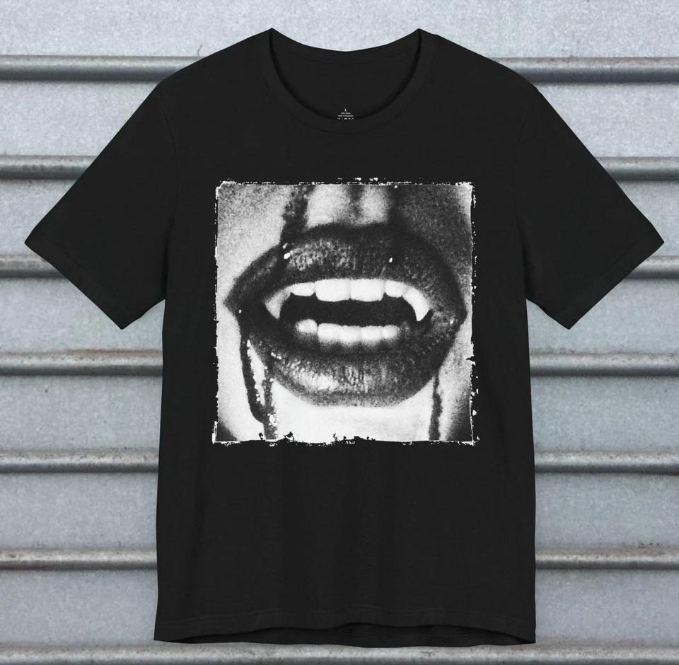 

Vampire Fangs T-shirt Goth Horrorr Shirt S-5XL Q8746 L