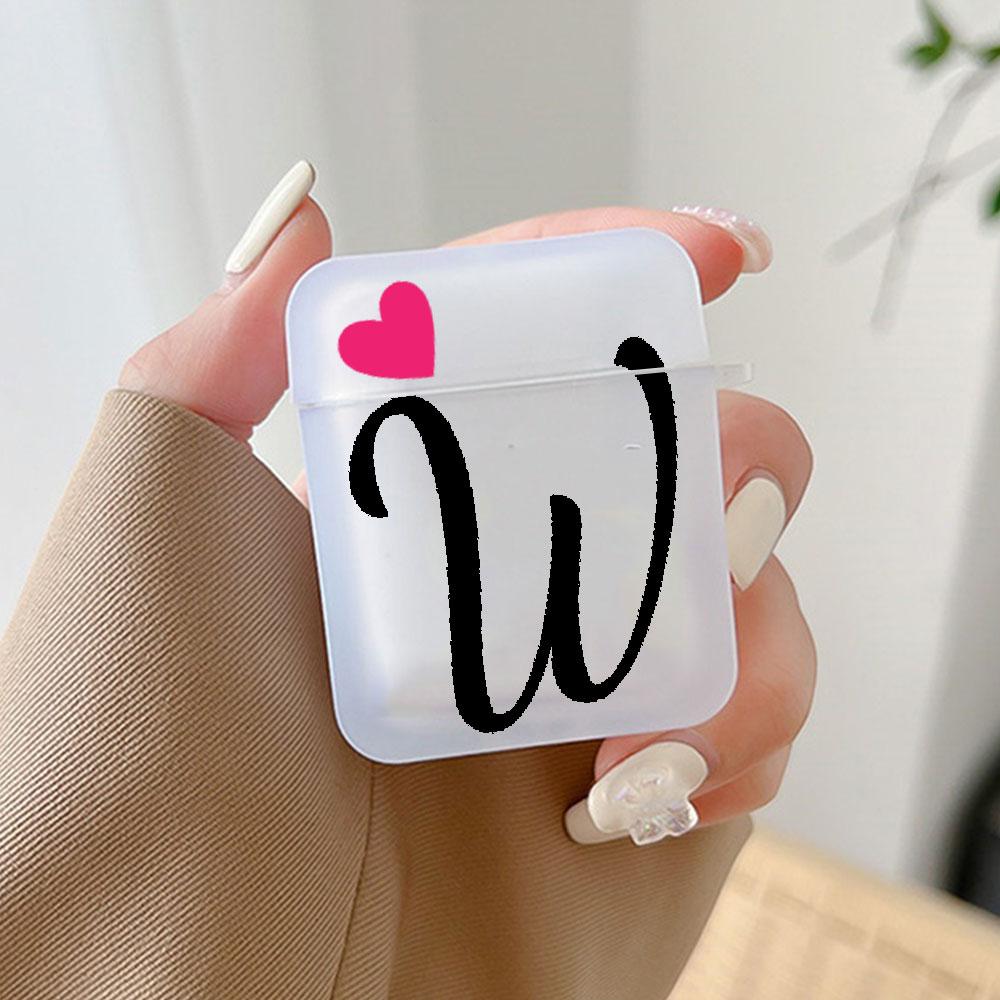 Initial Letter A Z Love Heart Earphone Case for Airpods 4th 3rd Pro 3 2 Cover for Airpod 2 3 1 Protective Accessorie Shell Funda