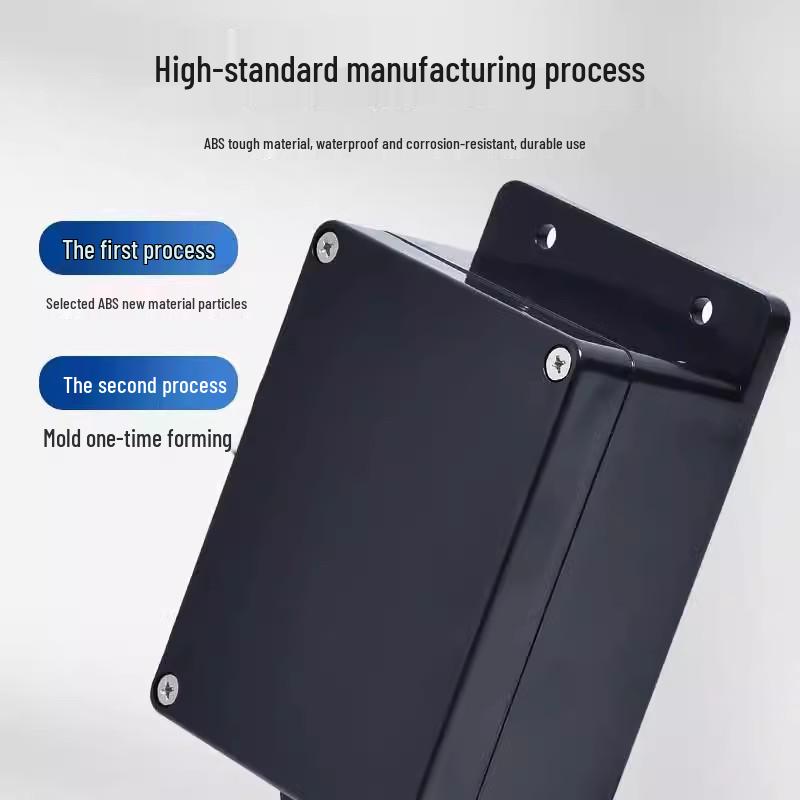 AG/F Outdoor Waterproof ABS Junction Box with Ears - Black Sealed Power Terminal for Circuit Boards