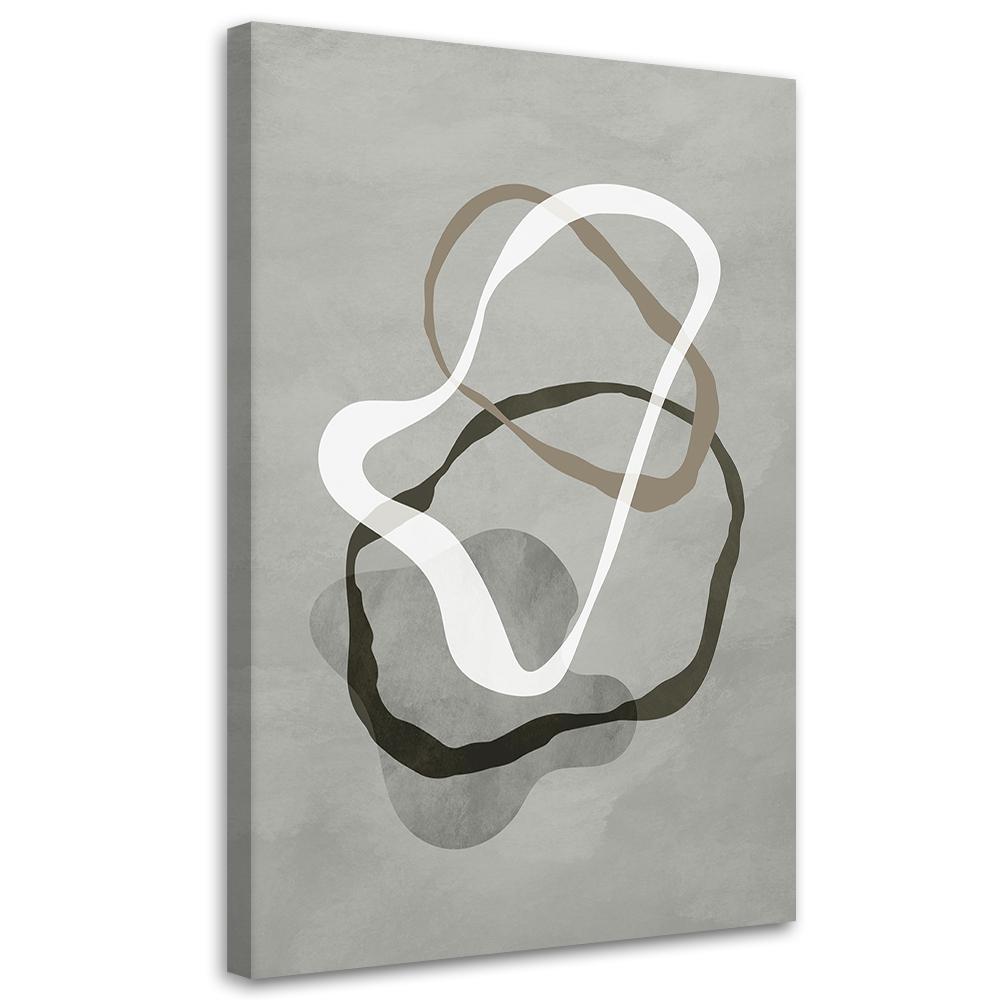 Impressão em tela, Linhas abstratas de estilo boho cinza 40x60 cinza