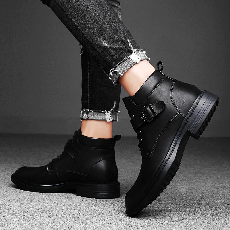 Fashion Luxury Brand Men Ankle Boots Genuine Leather Outdoor Business Casual Shoes Italian Wedding Mens Chelsea Boots Plus Size 36-48