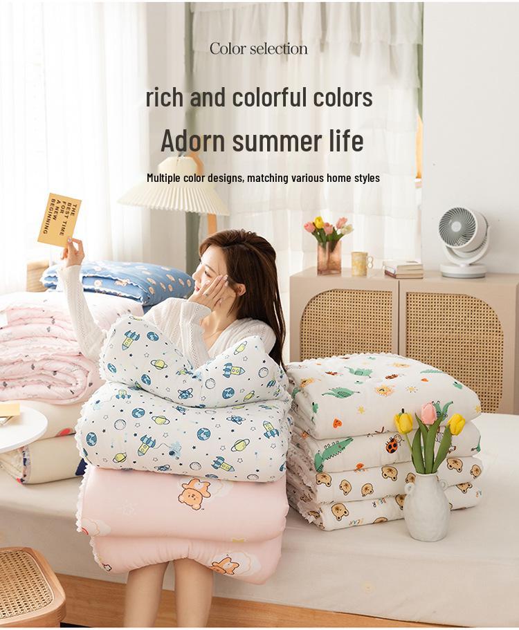 Class A Cotton Summer Quilt for Mother & Baby - Washable, Cool, Suitable for Children & Dorm Rooms