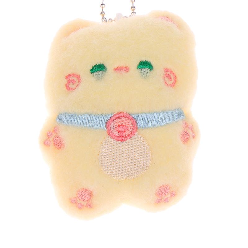 Cartoon Plush Cat Doll Squeaky Toy Stuffed Animal Doll Keychain Cute Bag Pendant Backpack Charms Key Holder Couple Gifts