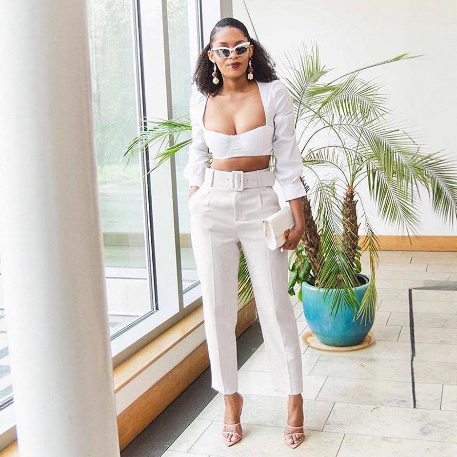 Women's High Waist Slimming Suit Pants - European & American Fashion for Spring/Summer and Autumn