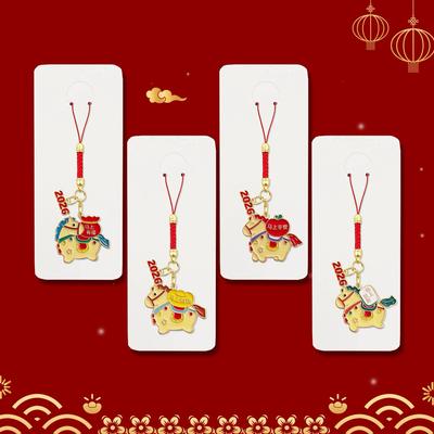 Cartoon Horse Keychain Mobile Phone Rope For Woman Men Good Wish Gift Car Key Ring Bag Hanging Accessories  Year Jewelry