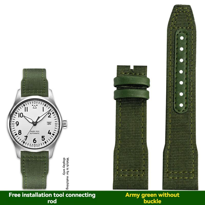 Voor IWC pilot Mark XVIII Spitfire Portugal serie outdoor sporten nylon canvas horlogeband voor heren 20 21 22MM