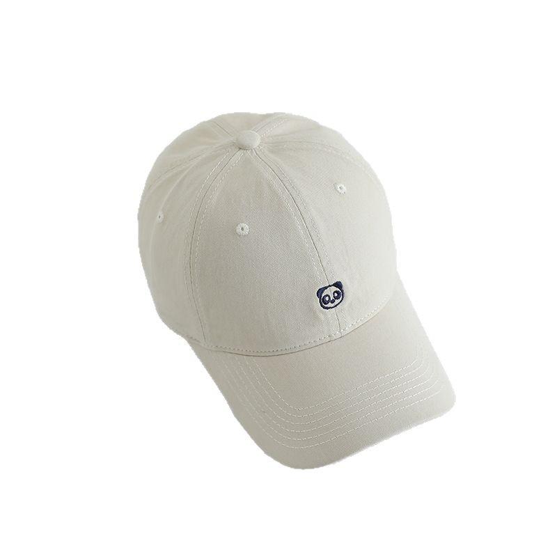 Cute Embroidered Little Panda Baseball Hat Korean Girls Pure Cotton Sun Protection Sun Hat Fashionable Versatile Baseball Hat