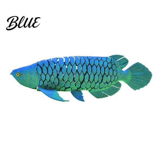 Bewegliche Fischskulptur 3D-gedruckte Goldfischfigur mit beweglichen Gelenken Gelenkige Skulptur blue