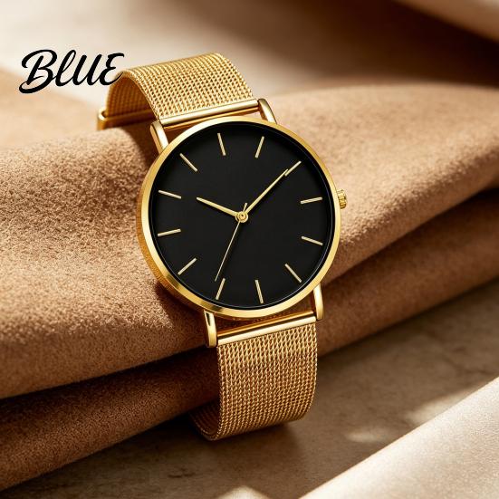 Milanese Woven Band Watch Men Mesh Minimalist Quartz Analog Simple