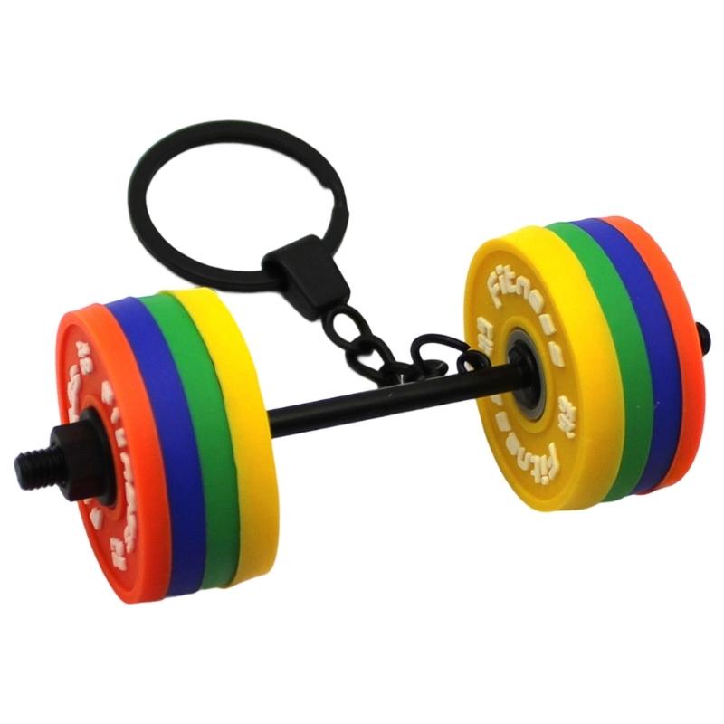 Rubber Dumbbell Keychain Lightweight Portable Exercise Themed Decorative Creative Sports Fitness Bag Decoration