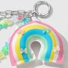 Lovely Heart Keyrings Star Keyholders Braided Rope Keychain Rainbow Car Key Rings Bag Charm for Bag Backback Decoration